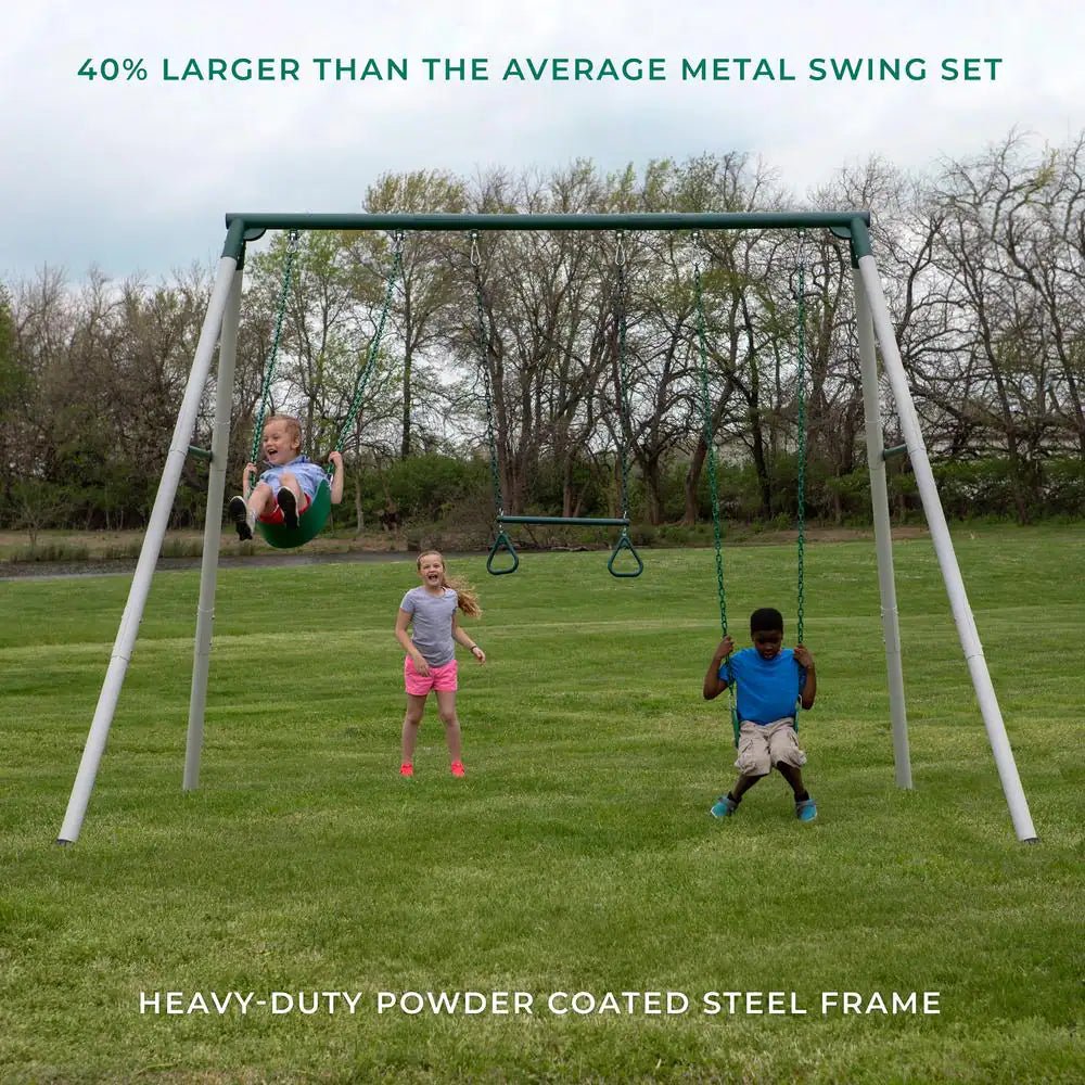 Big Brutus 10 In. Heavy-Duty Metal A-Frame Swing Set - The Toy Base