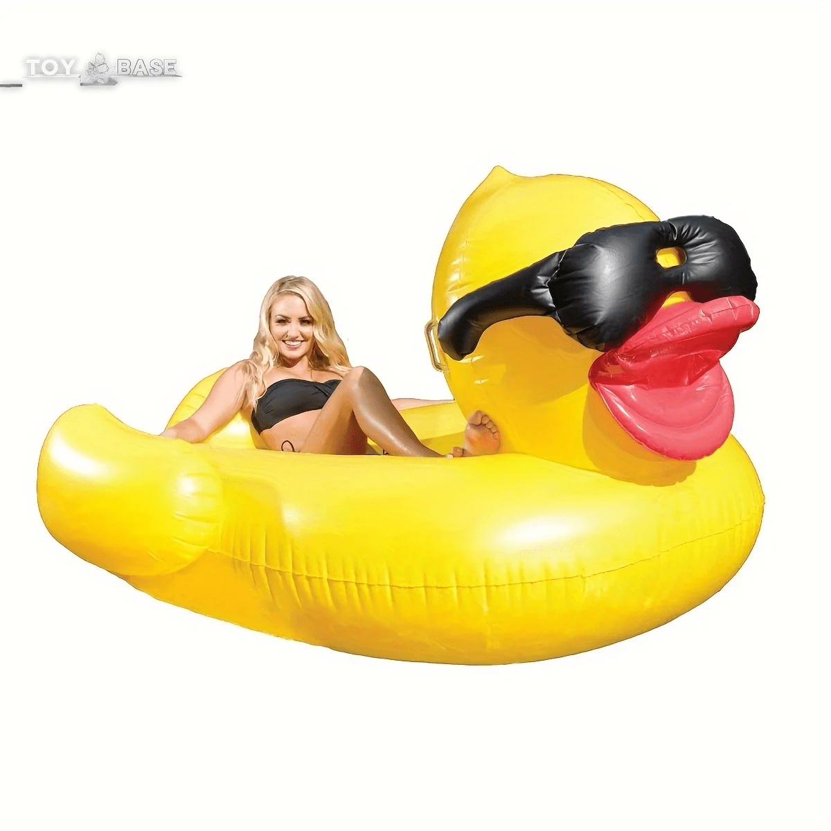 Big Yellow Duck - Floating Raft, with Two Beverage Holders，Party，Family，Pool - Toybase