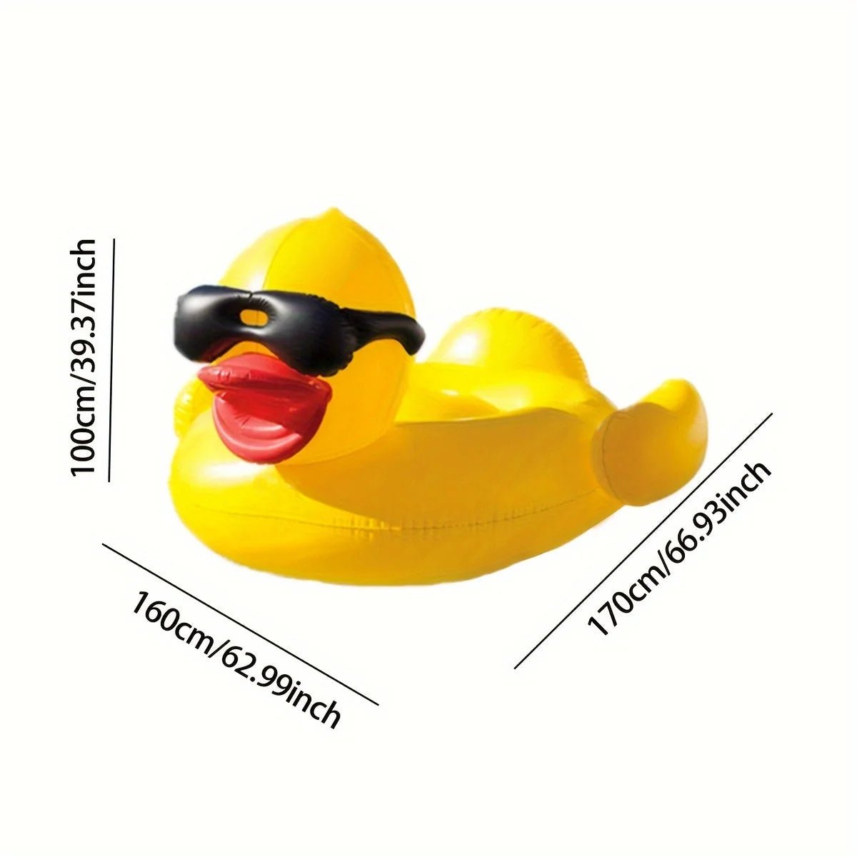 Big Yellow Duck - Floating Raft, with Two Beverage Holders，Party，Family，Pool - Toybase