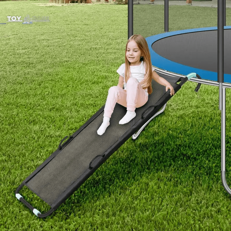 Bounce down Trampoline Slide Durable Children Indoor Home Small Trampoline Ladder Easy to Climb Kids Trampoline Attachments For - The Toy Base