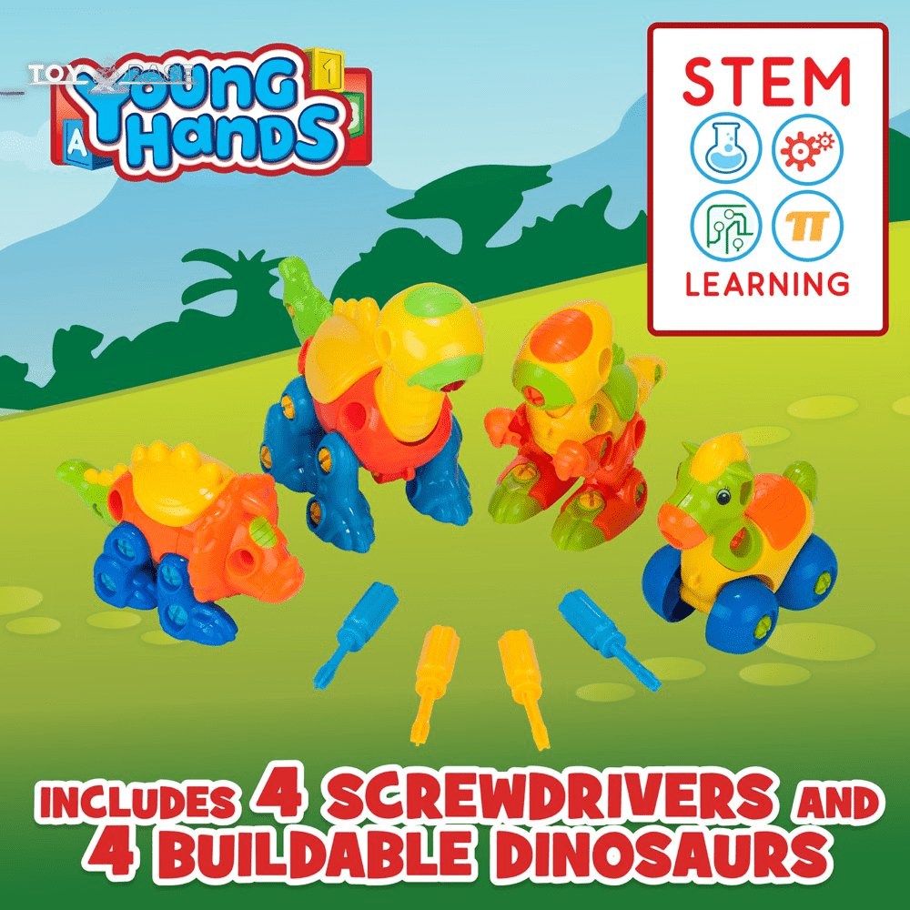 Build & Learn Dinosaur Play Construction Tool Set, 70 Pieces - The Toy Base