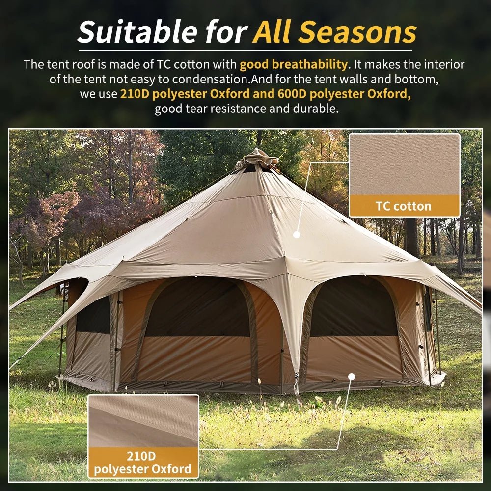 Canvas Tent with Stove Jack Bell Tent for Camping Luxury Glamping Yurt Tent 16.4Ft Dia - The Toy Base