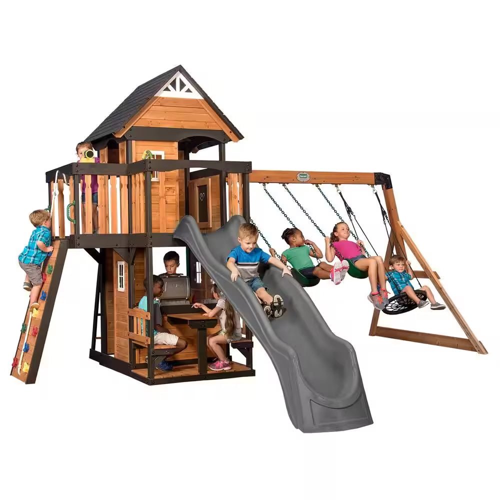 Canyon Creek Swing Playset with Slide - The Toy Base