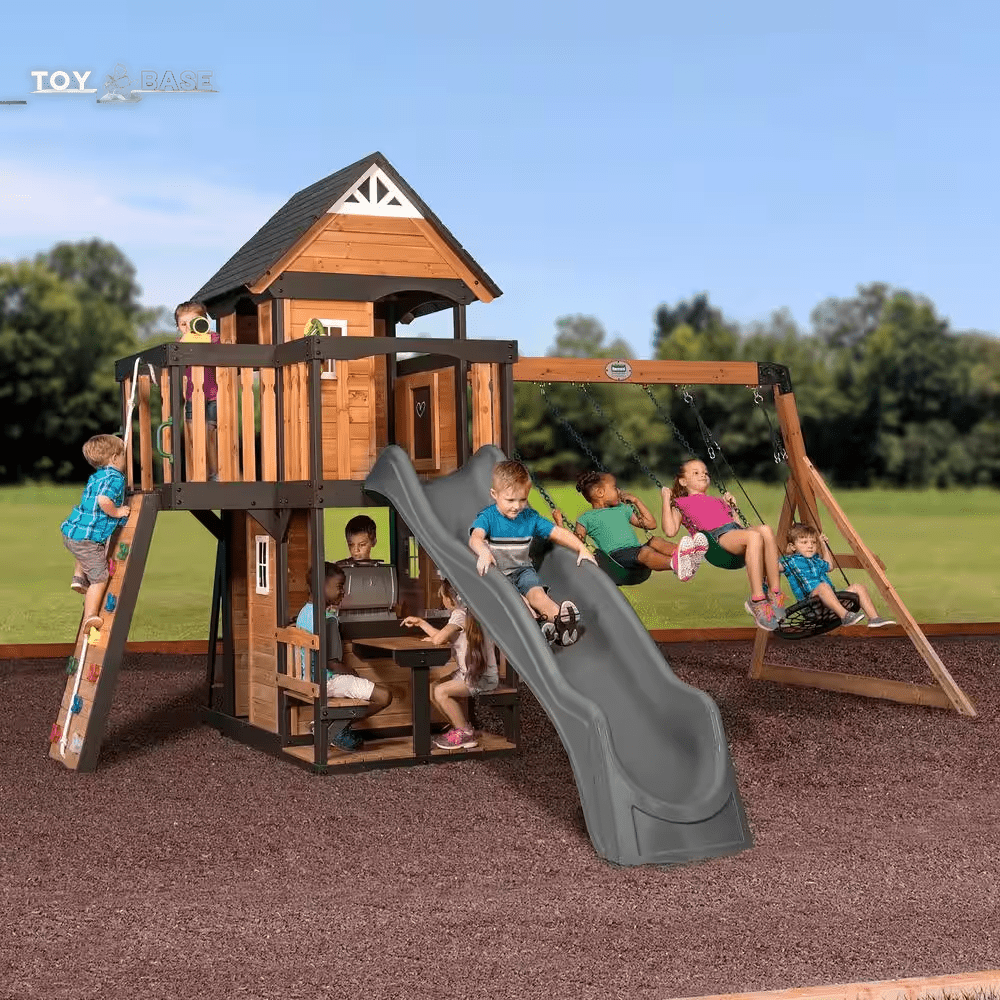 Canyon Creek Swing Playset with Slide - The Toy Base