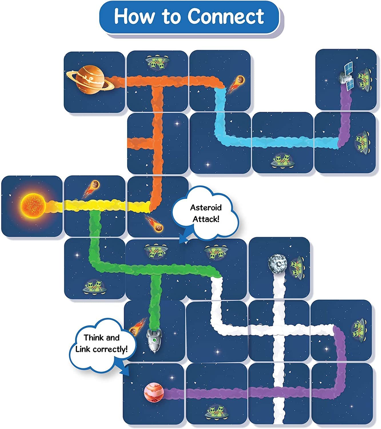 Connectors Mission Space - Educational Game - Strategy & Matching, Ages 6 and Up - The Toy Base