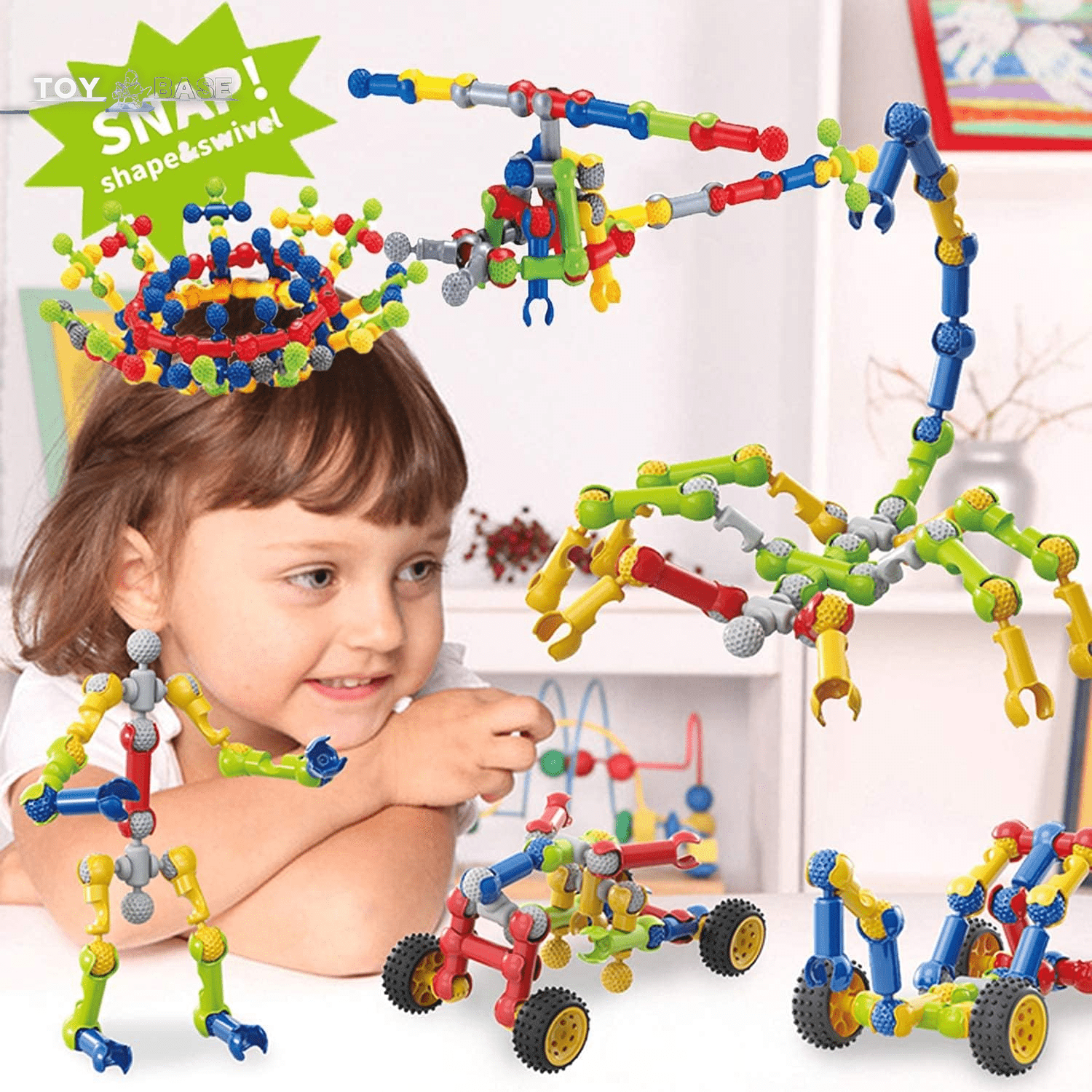 Construction Engineering Building Blocks DIY (Kids Building Stem Toys ,110 Pcs Educational) - The Toy Base