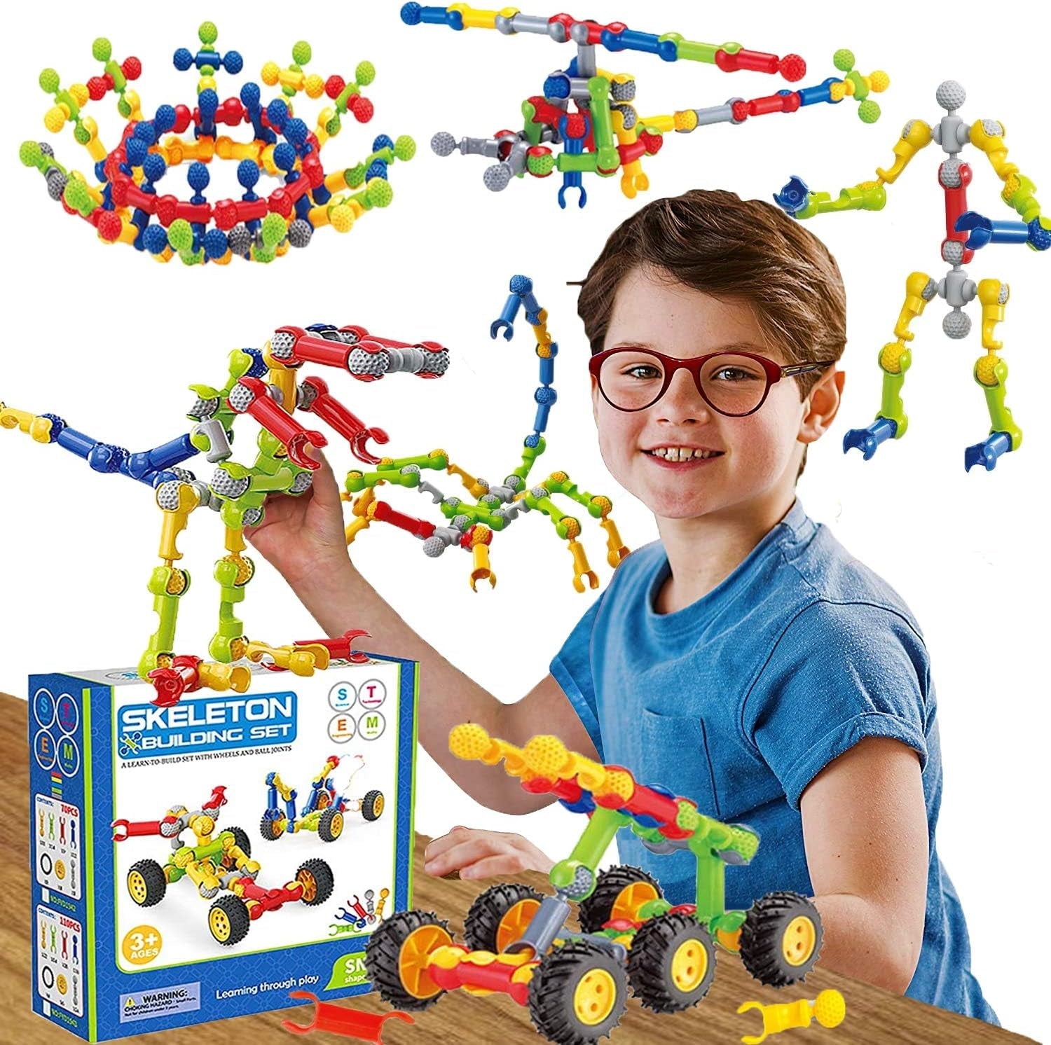 Construction Engineering Building Blocks DIY (Kids Building Stem Toys ,110 Pcs Educational) - The Toy Base