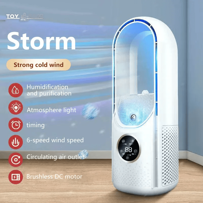 Cooling Bladeless Fan - Portable Mini Air Conditioner - 6 - Speed Silent Timed Air Conditioner - I Love 💕