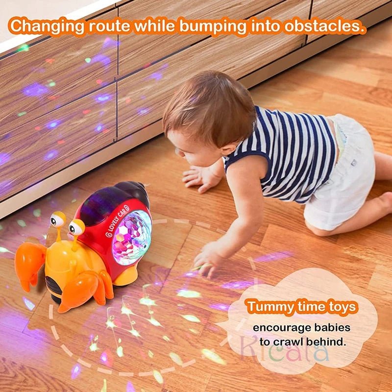 Crawling Crab Baby Toy - with Music Light up Interactive Music - Toys for Baby Dancing Crawling - I Love 💕