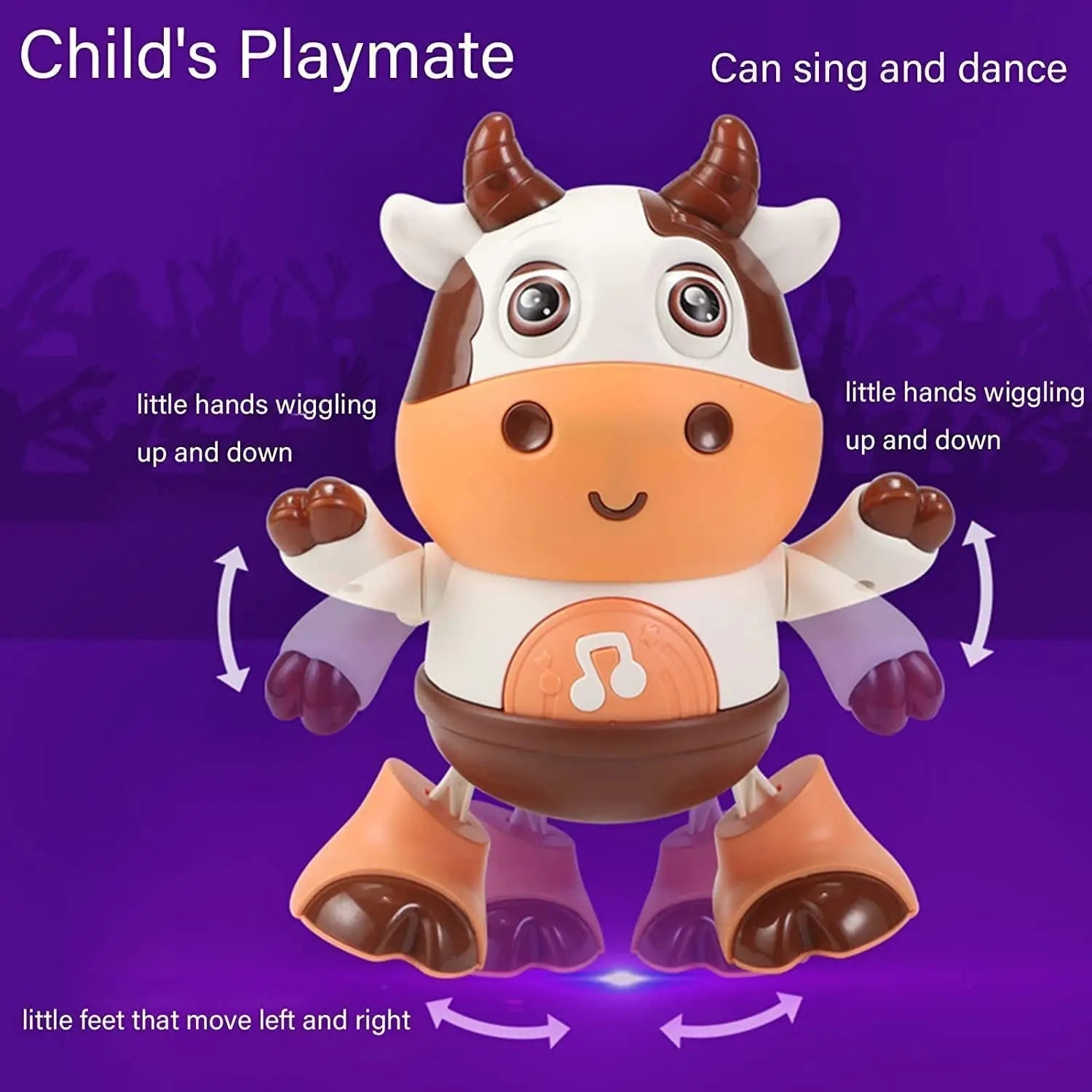 Dancing Cow - Musical Toys - Movable Baby Cow - Music and LED Lights - Baby Toys 6 to 12 Months - Children Educational Toys - I Love 💕