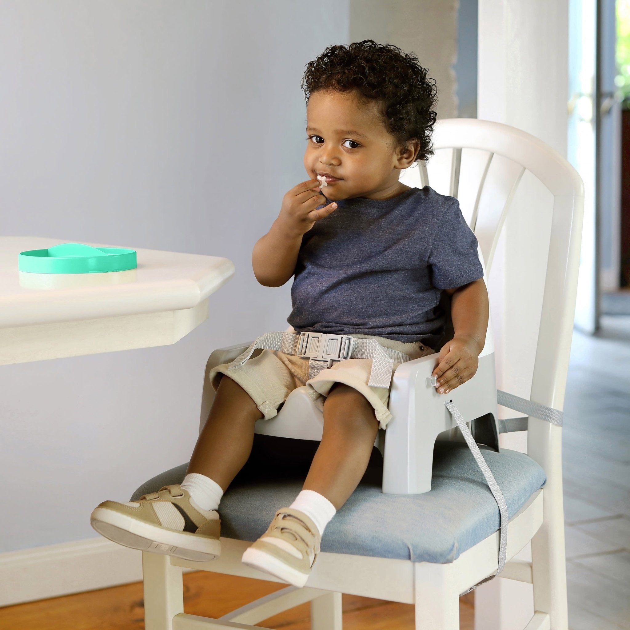 Deluxe Learn - To - Dine Feeding Seat, for Ages 6 Months - 3 Years - Orange & Teal - I Love 💕