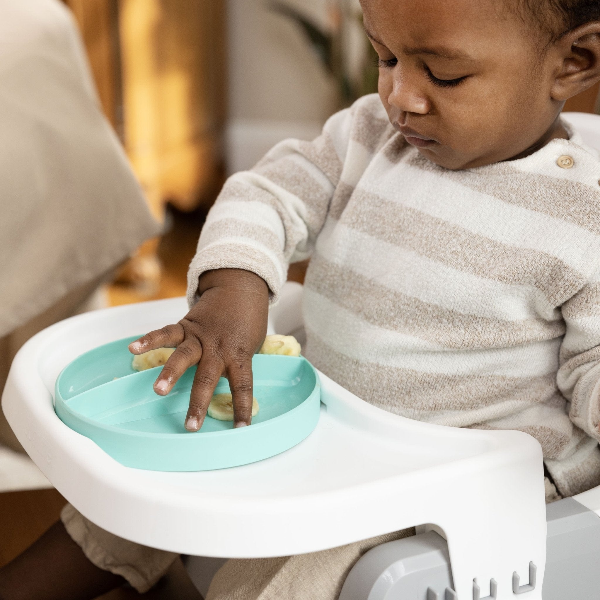 Deluxe Learn - To - Dine Feeding Seat, for Ages 6 Months - 3 Years - Orange & Teal - I Love 💕