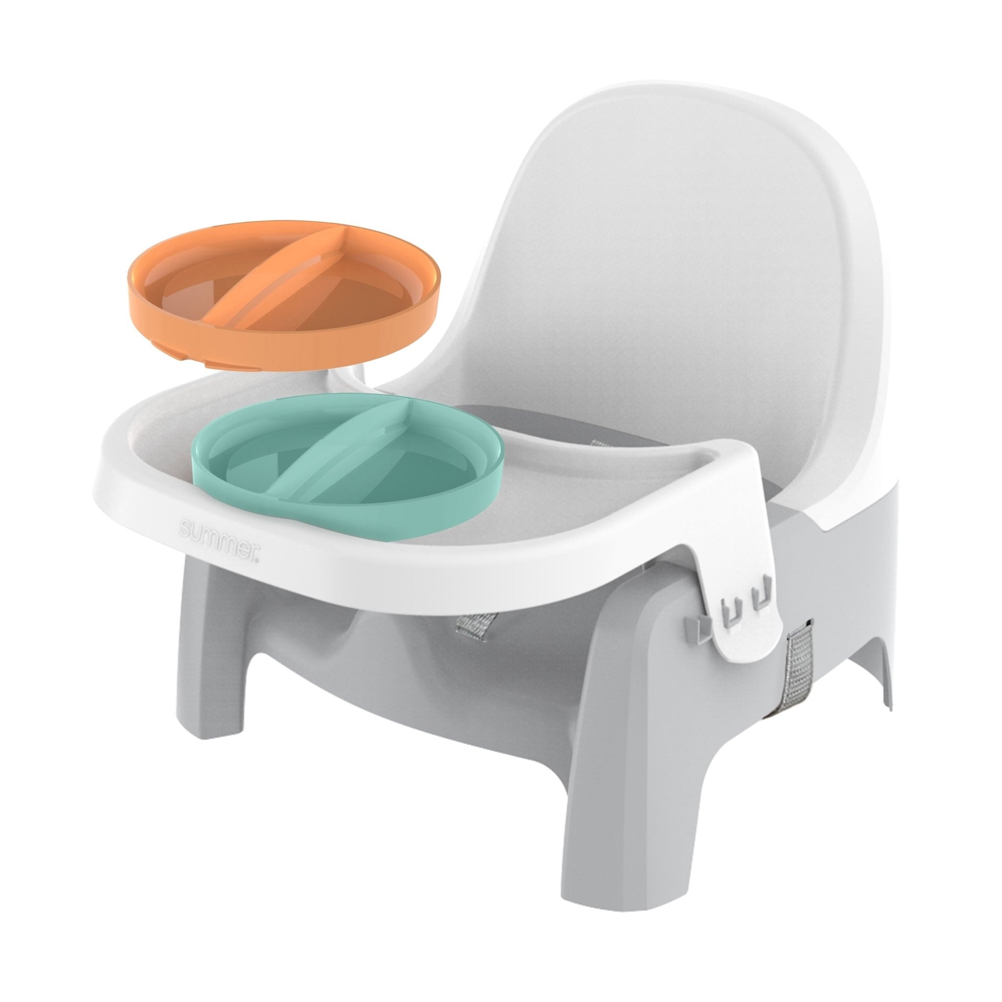 Deluxe Learn - To - Dine Feeding Seat, for Ages 6 Months - 3 Years - Orange & Teal - I Love 💕