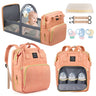 Diaper Bag Backpack, Multifunctional with Changing Station & Foldable Crib - I Love 💕