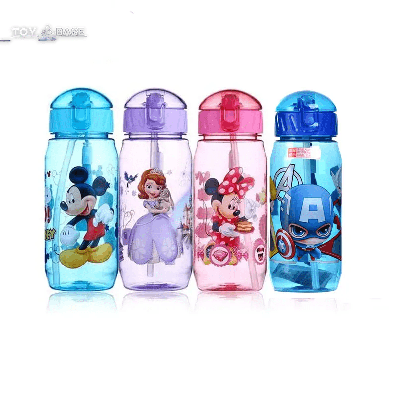 Disney Water Bottles with Straw – 450ML - Mickey Minnie Mouse Water Cups - I Love 💕