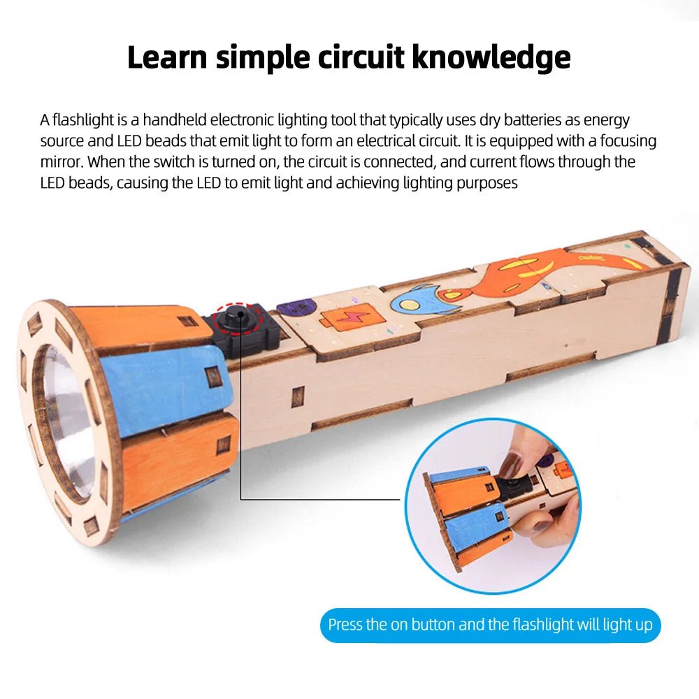 DIY Science Experiment Kit & Education Model - DIY Flashlight - Toy Physics Science - The Toy Base