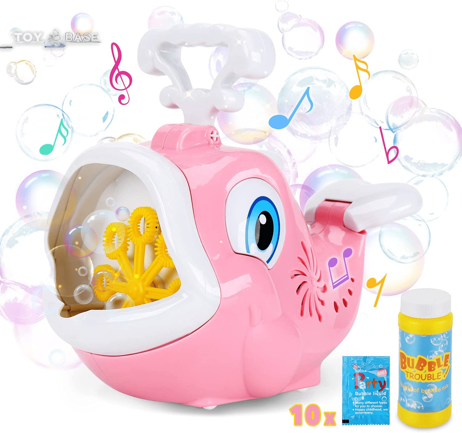 Dolphin Bubble Blower - 1800+ Bubbles per Minute, Automatic Bubble Maker with Music for Kids - The Toy Base