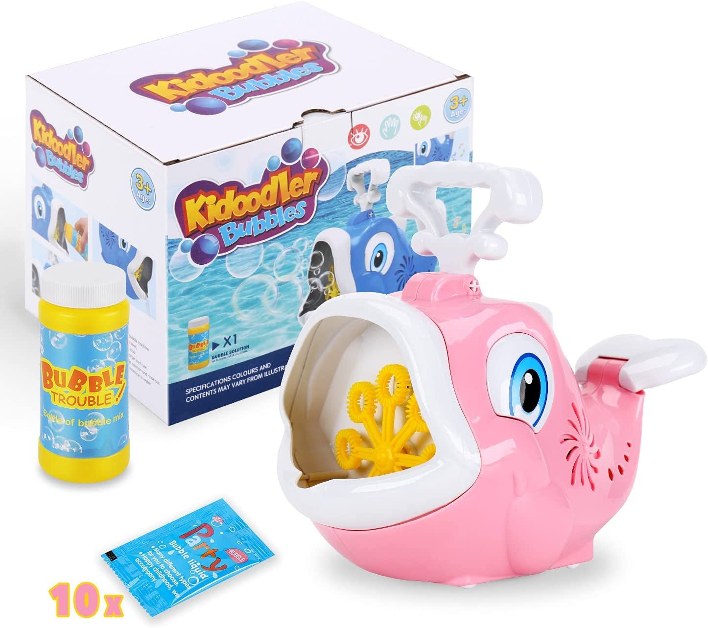 Dolphin Bubble Blower - 1800+ Bubbles per Minute, Automatic Bubble Maker with Music for Kids - The Toy Base