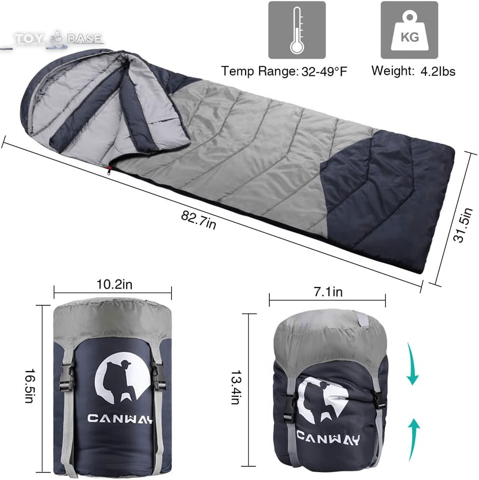 Double Sleeping Bag,2 Person Sleeping Bag Lightweight Waterproof with 2 Pillows for Camping, Backpacking, or Hiking for Adults or Teens Queen Size XL & XXL - The Toy Base