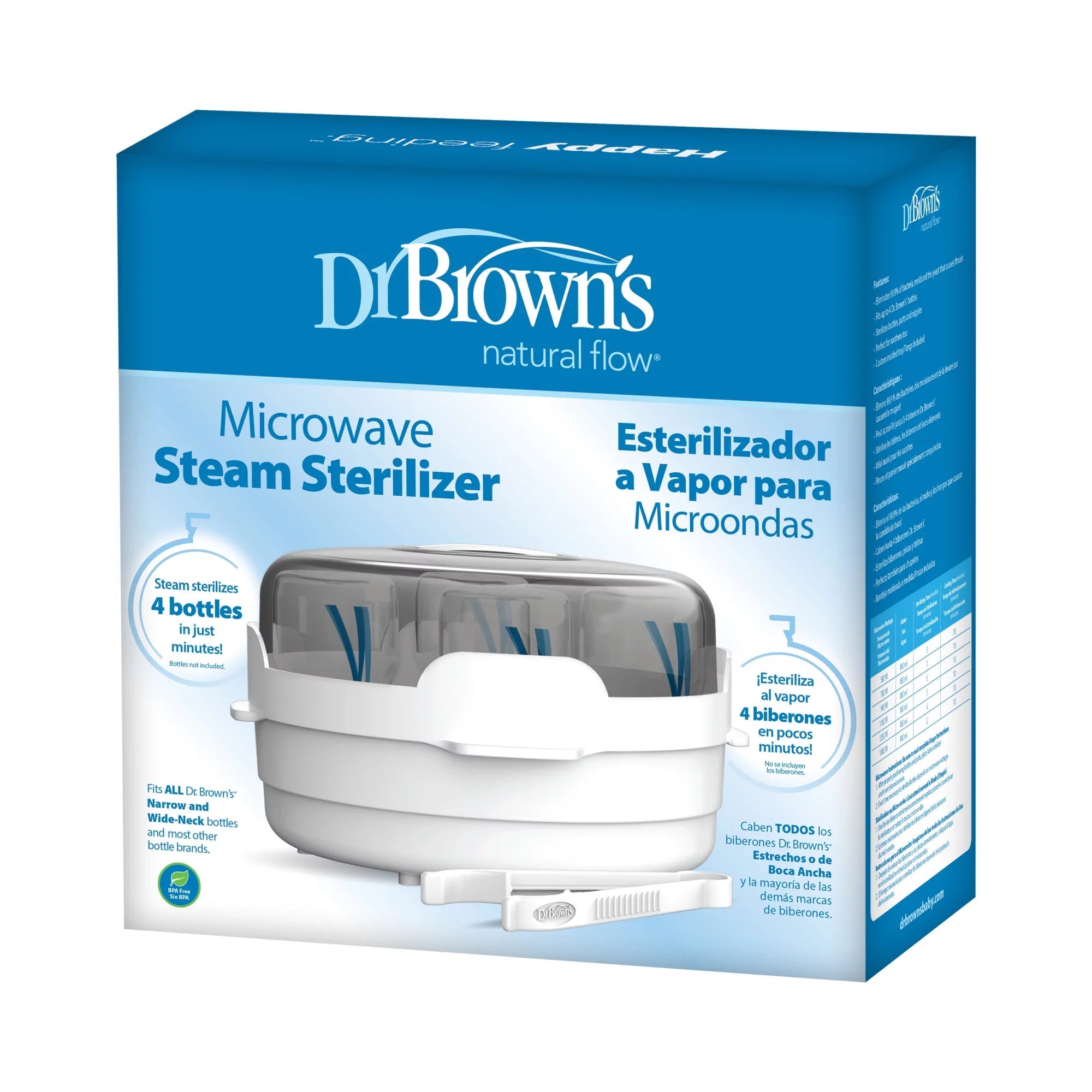 Dr. Brown’S Microwave Steam Sterilizer, Quickly Sterilize Baby Bottles, Travel - Friendly, BPA Free - I Love 💕