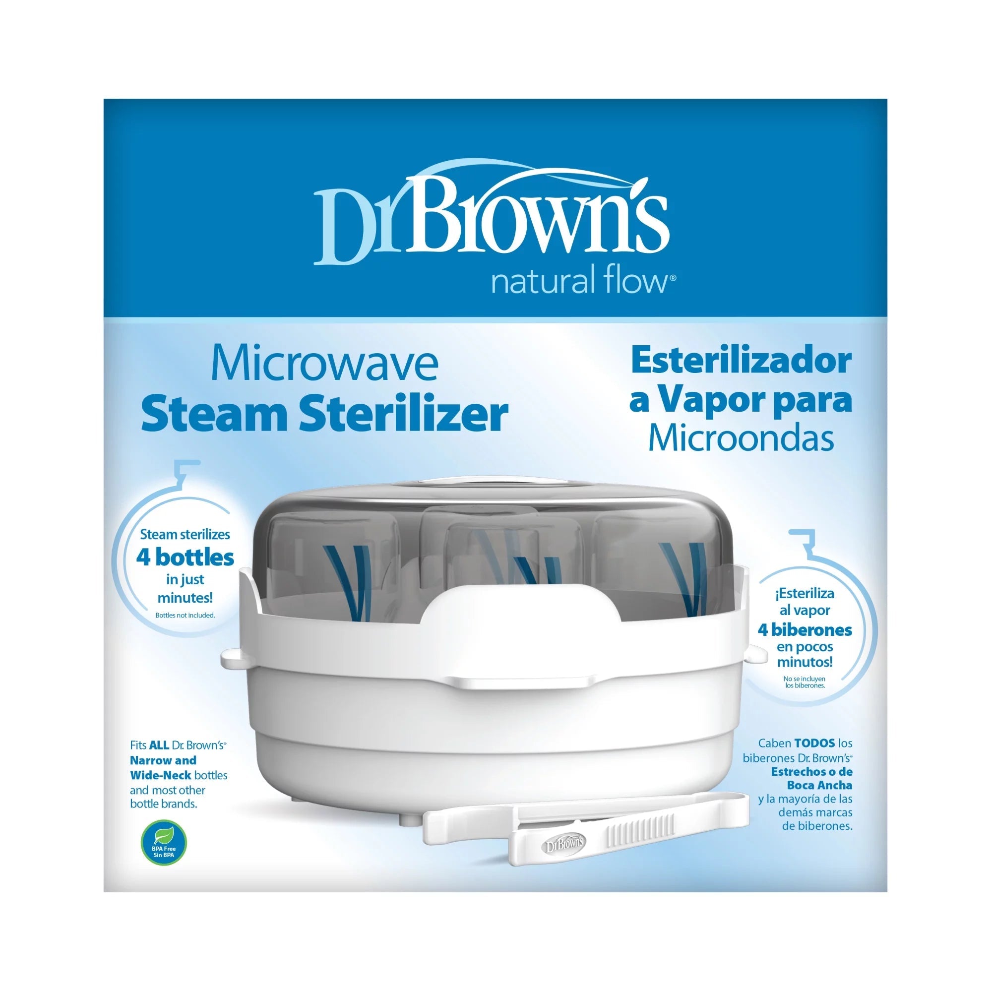 Dr. Brown’S Microwave Steam Sterilizer, Quickly Sterilize Baby Bottles, Travel - Friendly, BPA Free - I Love 💕