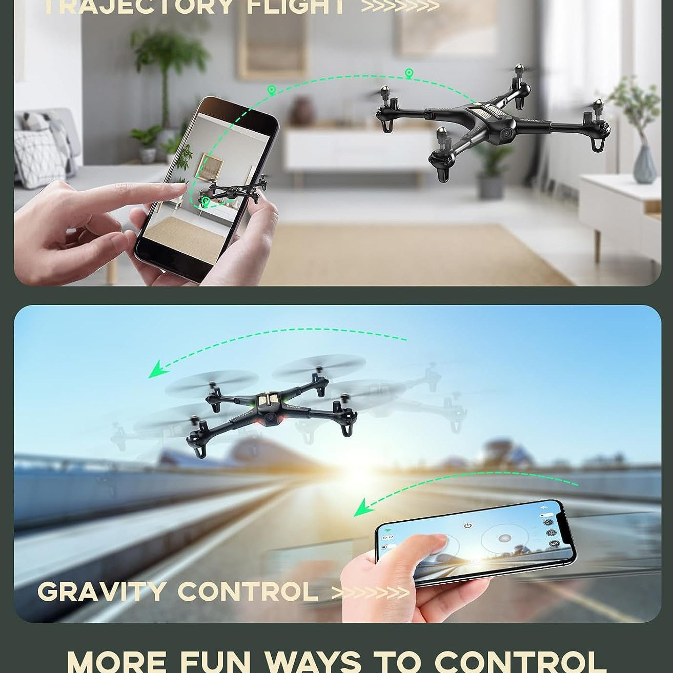 Drone with Camera, X600W Foldable 1080P FPV Camera Drones for Adults Kids Remote Control Quadcopter Gift Toys for Boys Girls with Altitude Hold, Headless Mode, One Key Start, 3D Flips 2 Batteries - The Toy Base