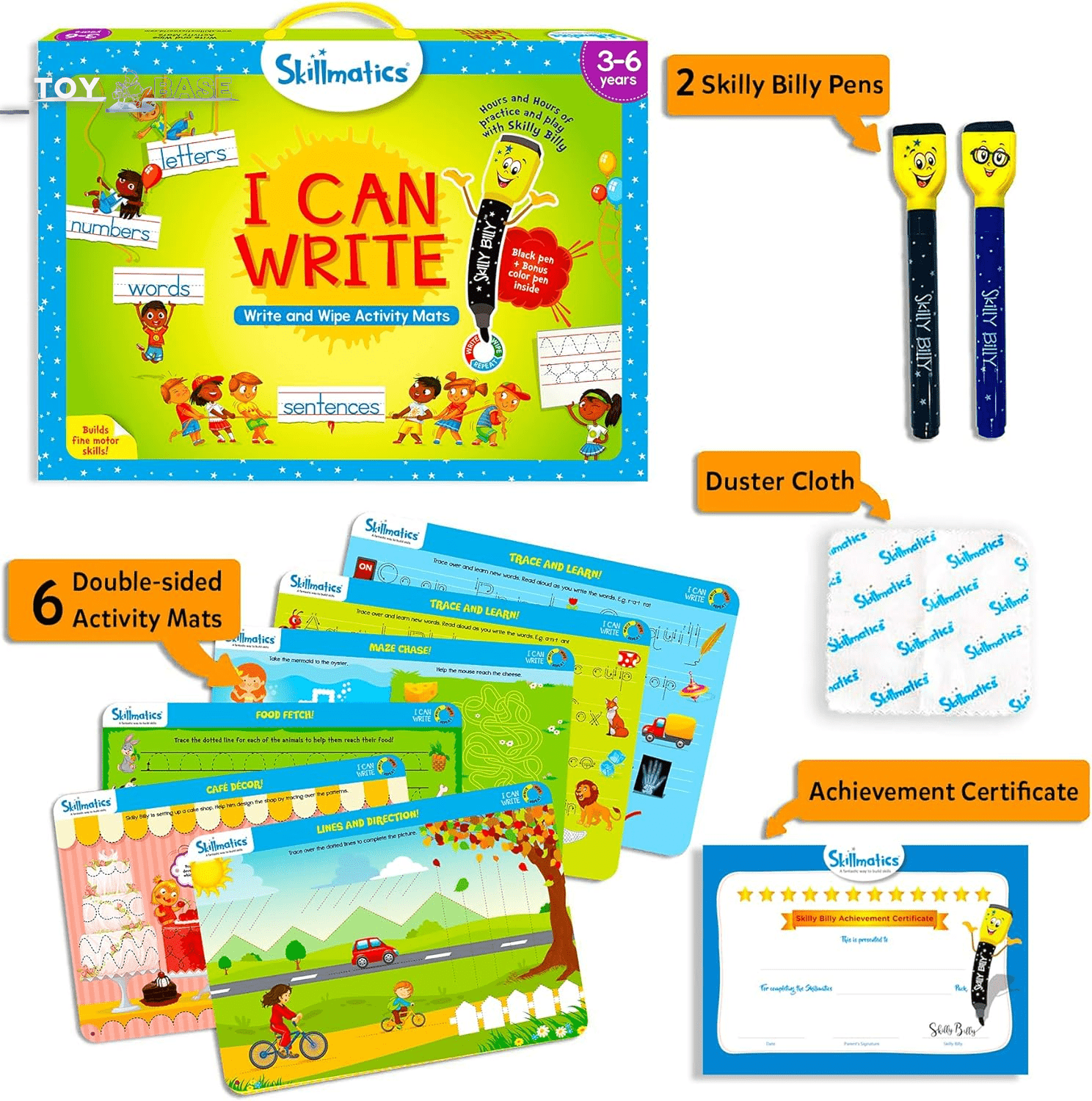 Educational Toy - I Can Write, Preschool & Kindergarten Learning Activity for Kids, Toddlers, Supplies for School, Gifts for Girls & Boys Ages 3, 4, 5, 6 - The Toy Base