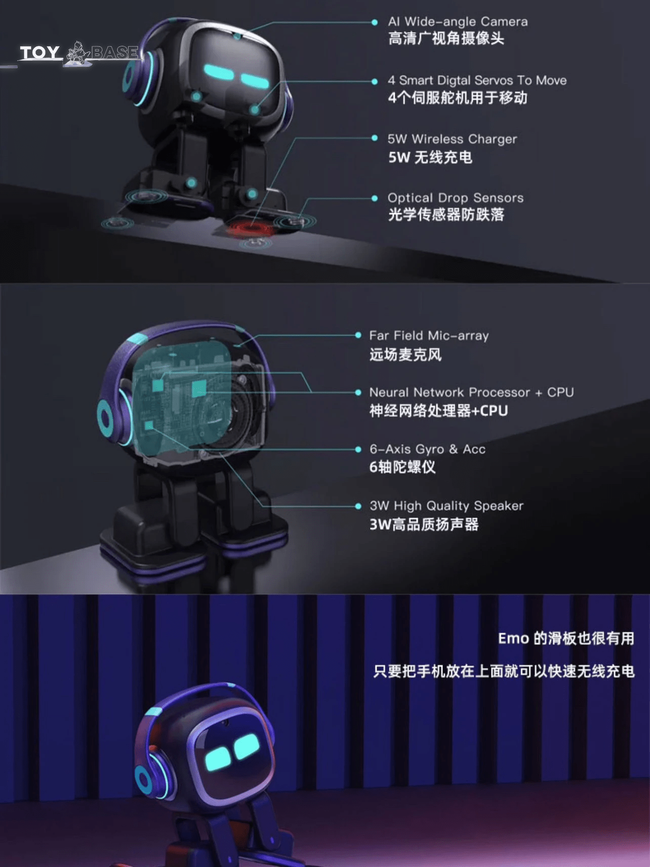 Emo Intelligent Pet Companion Robot - The Toy Base