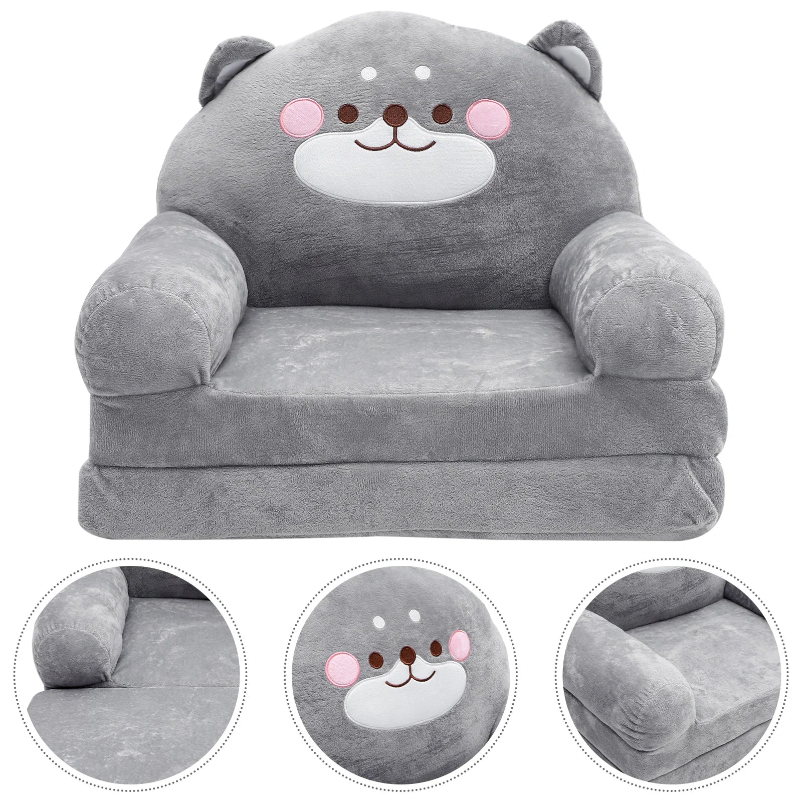 Folding Children'S Sofa - Baby Chair - Kid Multifunction - Elephant Shaped - Seat Plush Sitting - I Love 💕