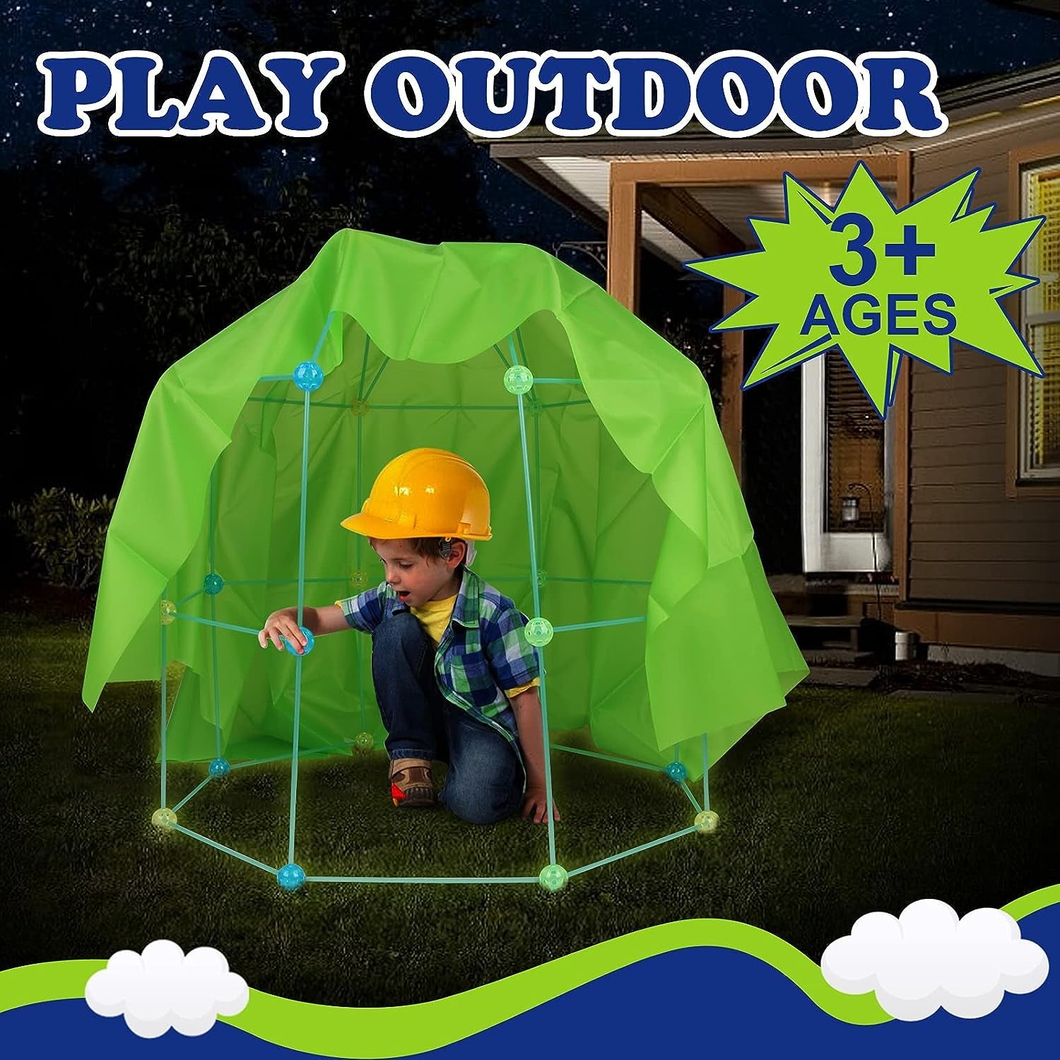 Fort Building Kit Games - 122 Pcs Luminous Forts Construction Builder - ,Fort Building Set Tent Rocket Castle Educational Toy Outdoor - The Toy Base