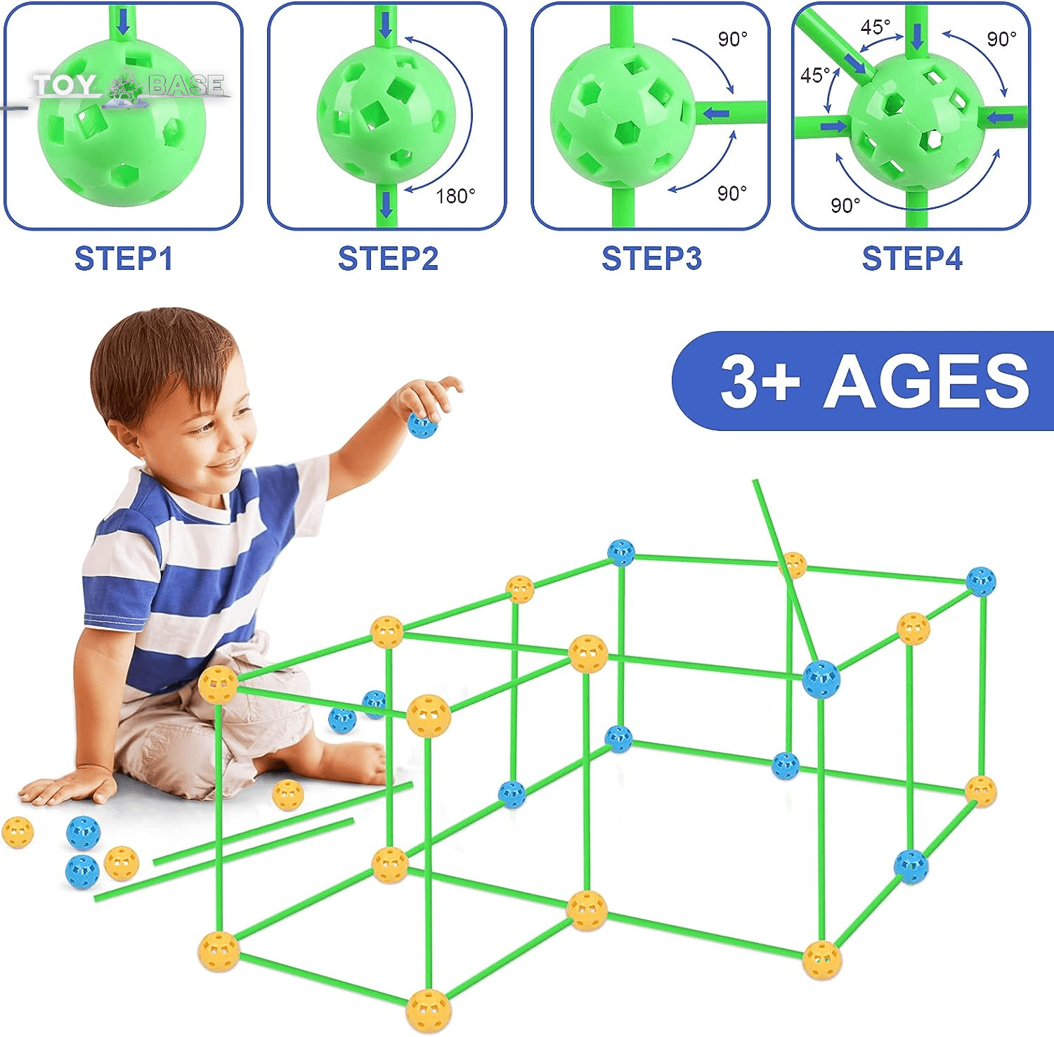 Fort Building Kit Games - 122 Pcs Luminous Forts Construction Builder - ,Fort Building Set Tent Rocket Castle Educational Toy Outdoor - The Toy Base