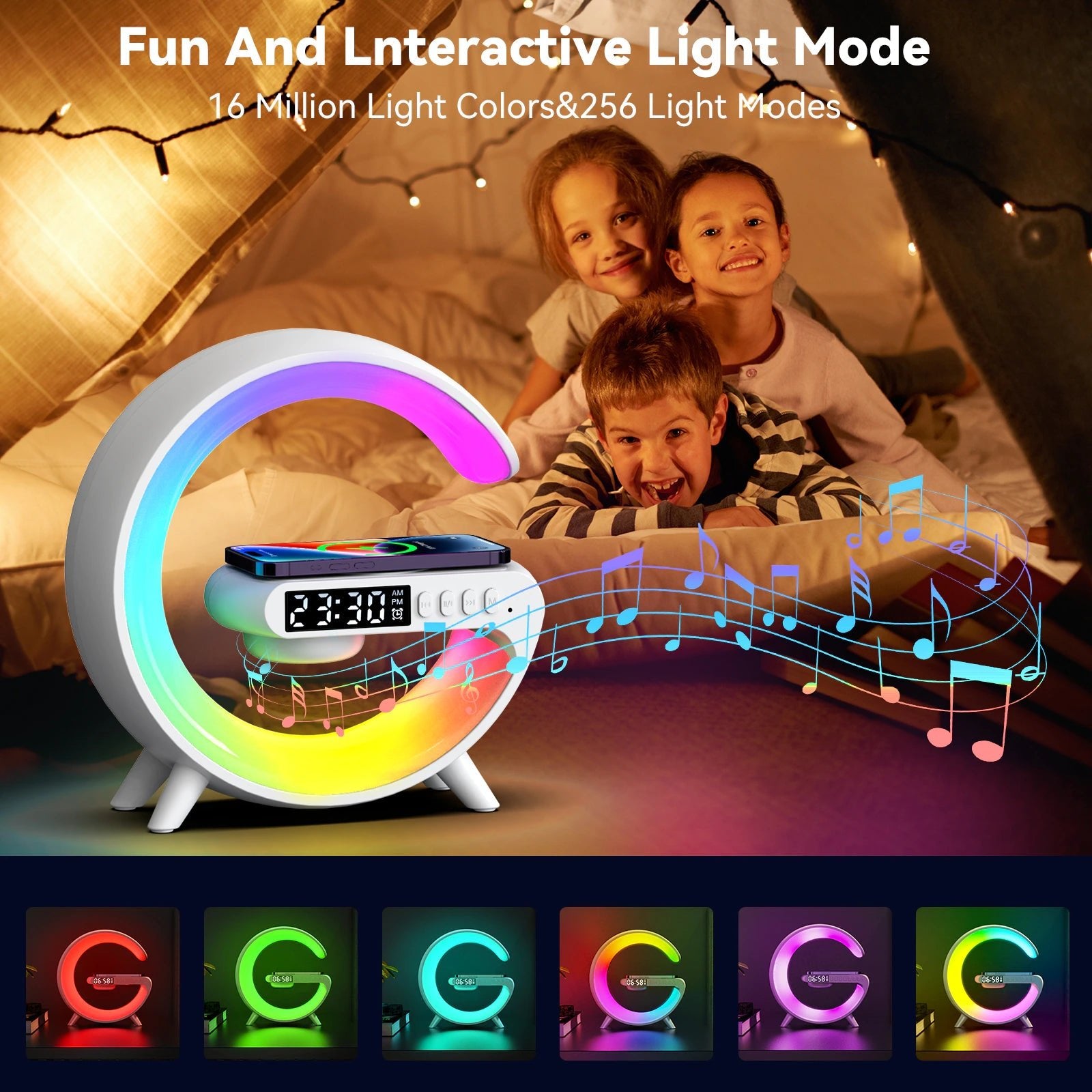 G-Unit - Multifunction Wireless Charger Pad Stand Speaker TF RGB Night Light Fast Charging Station for Iphone Samsung Xiaomi Huawei - The Toy Base