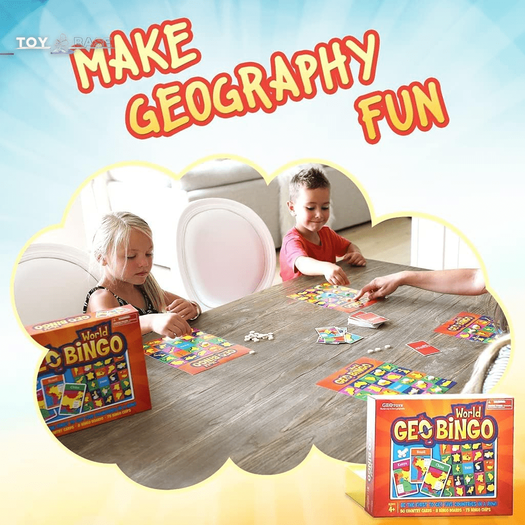 Geobingo World - Board Games for Kids - Geography Bingo Game Learning Resources and Educational - The Toy Base