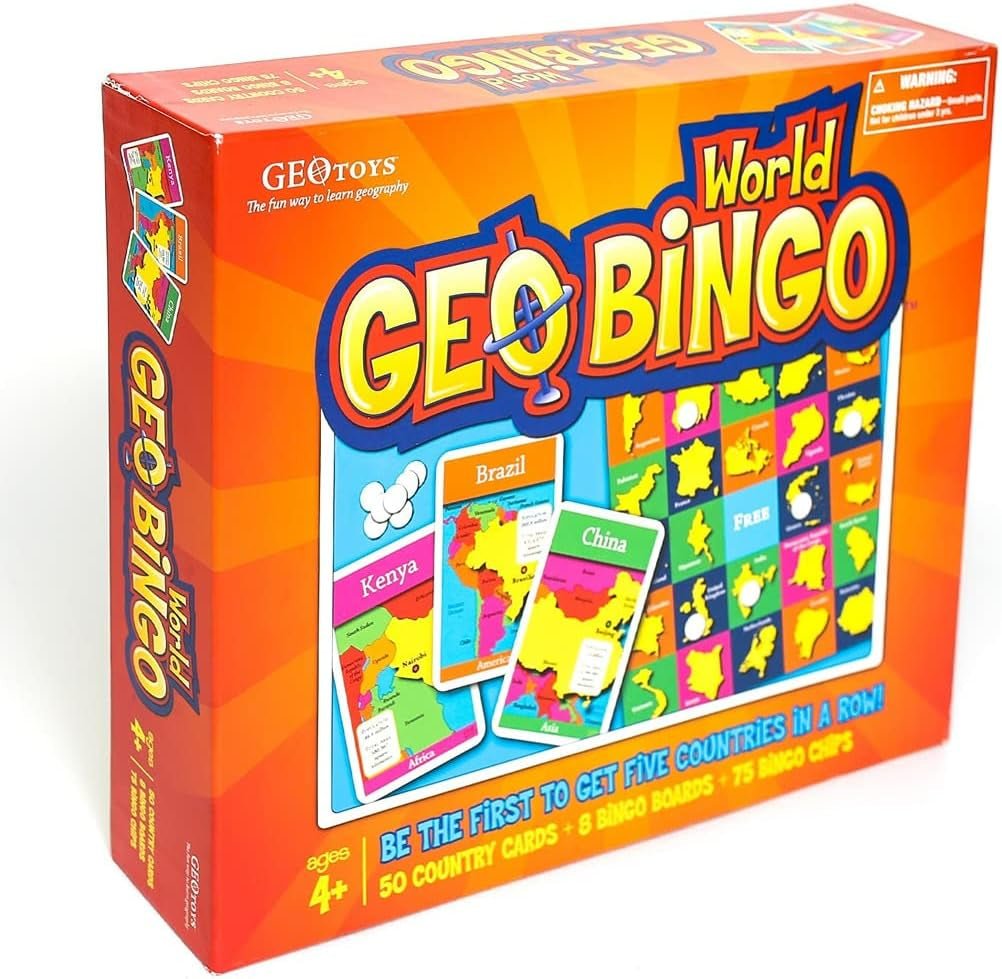 Geobingo World - Board Games for Kids - Geography Bingo Game Learning Resources and Educational - The Toy Base