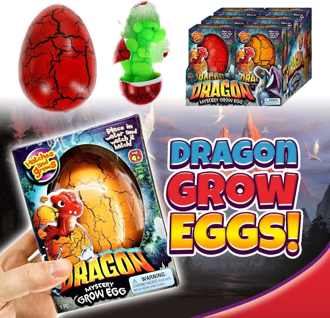 Giant Hatching & Growing Dragon Eggs (1 Egg Assorted) Mystery Surprise Dinosaur Toys for Kids. Water Growing Toys. - The Toy Base