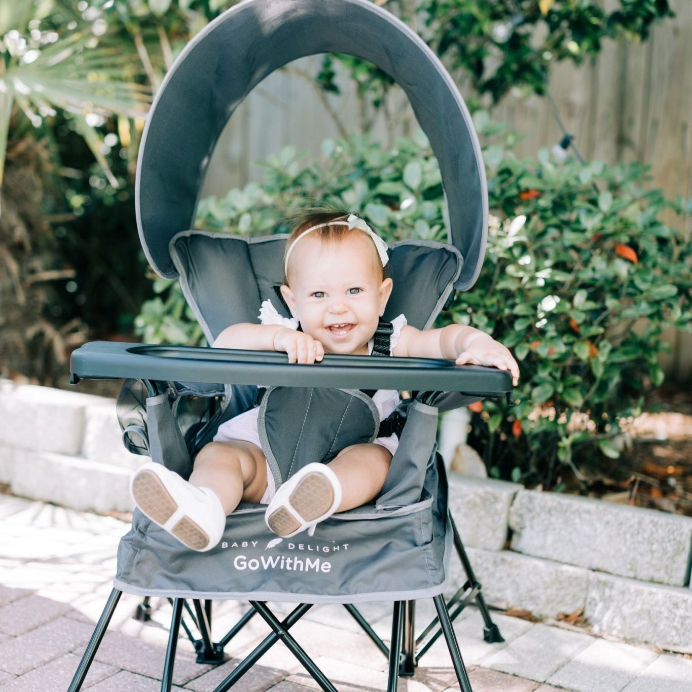 Go with Me Jubilee Deluxe Portable Infant Chair, Removable Canopy, Gray - I Love 💕