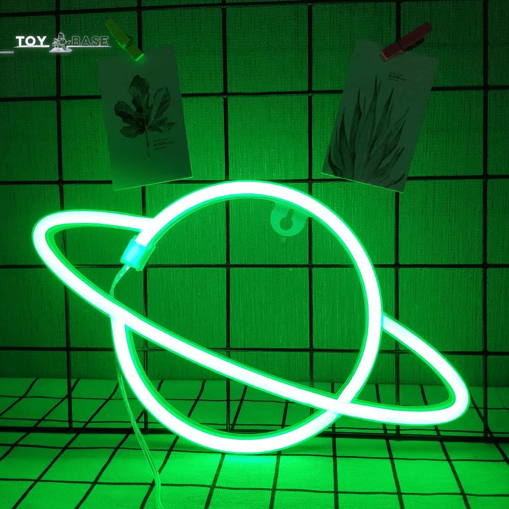 Green Planet Neon Light - I Love 💕