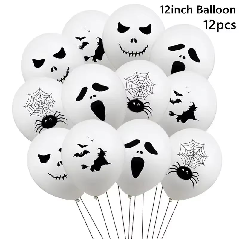 Halloween Ghost Balloons – Spooky Party Decorations Featuring Spider, Witch, Bat, Pumpkin, & Skeleton Designs - Toybase