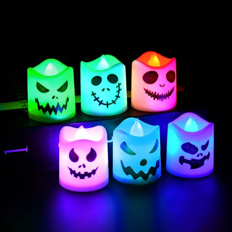 Halloween LED Ghost Pumpkin Candle Lights – Spooky Decor for Parties and Haunted Houses - Toybase