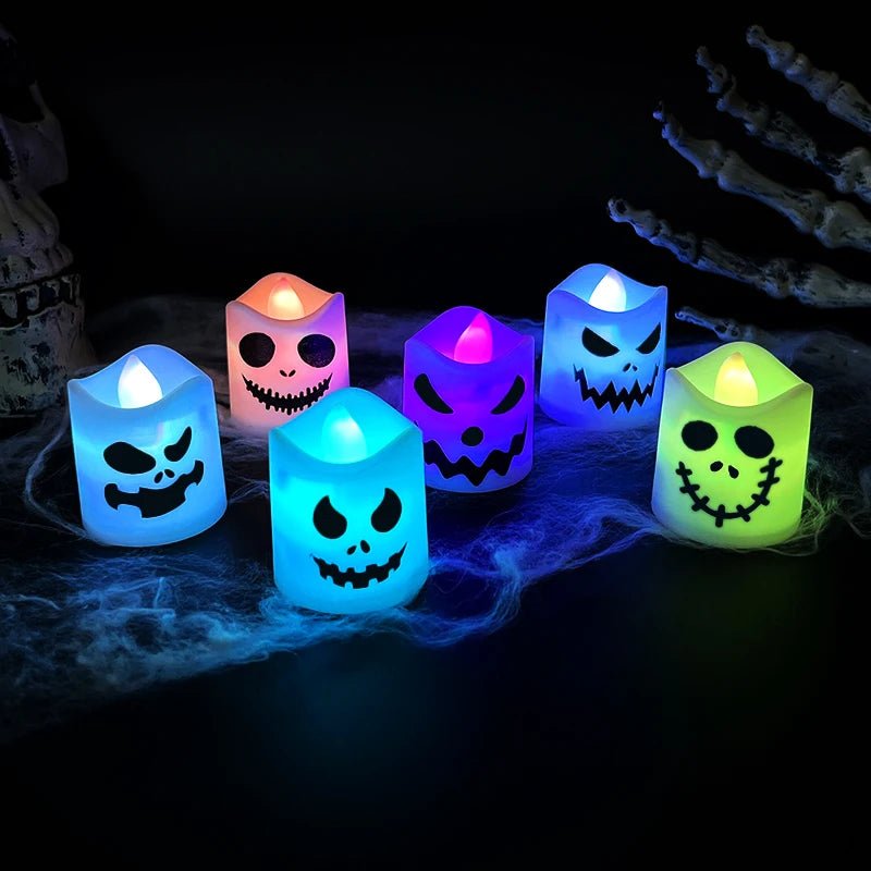 Halloween LED Ghost Pumpkin Candle Lights – Spooky Decor for Parties and Haunted Houses - Toybase