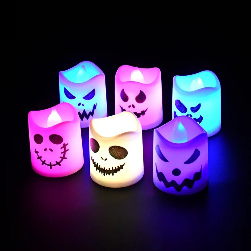 Halloween LED Ghost Pumpkin Candle Lights – Spooky Decor for Parties and Haunted Houses - Toybase