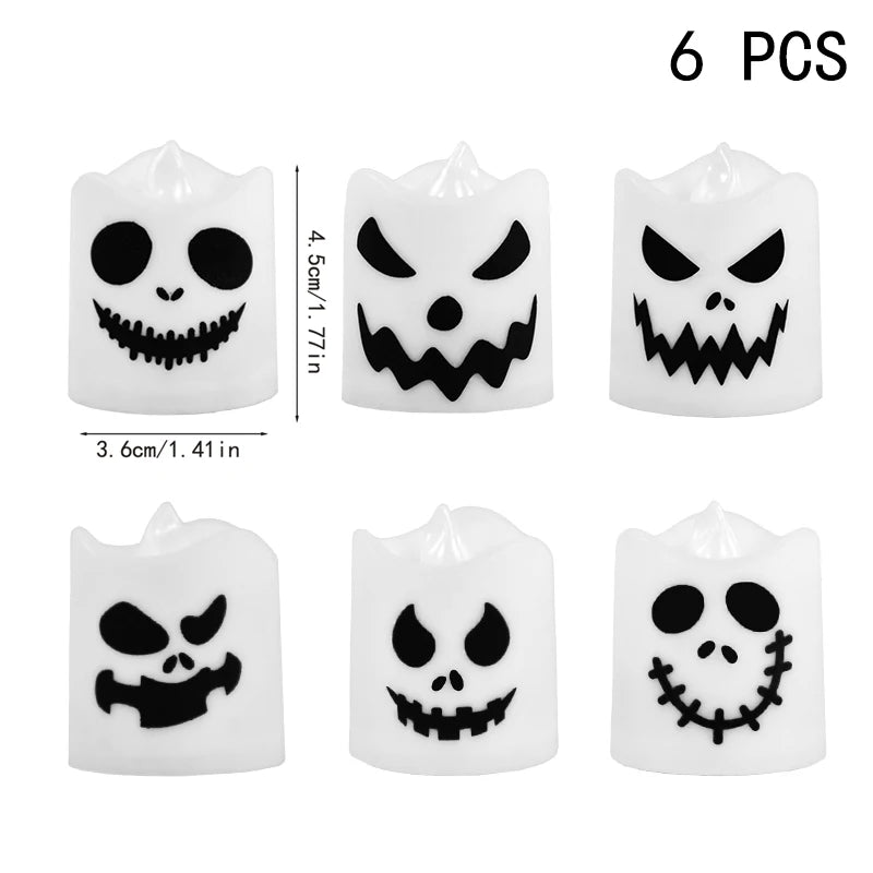 Halloween LED Ghost Pumpkin Candle Lights – Spooky Decor for Parties and Haunted Houses - Toybase