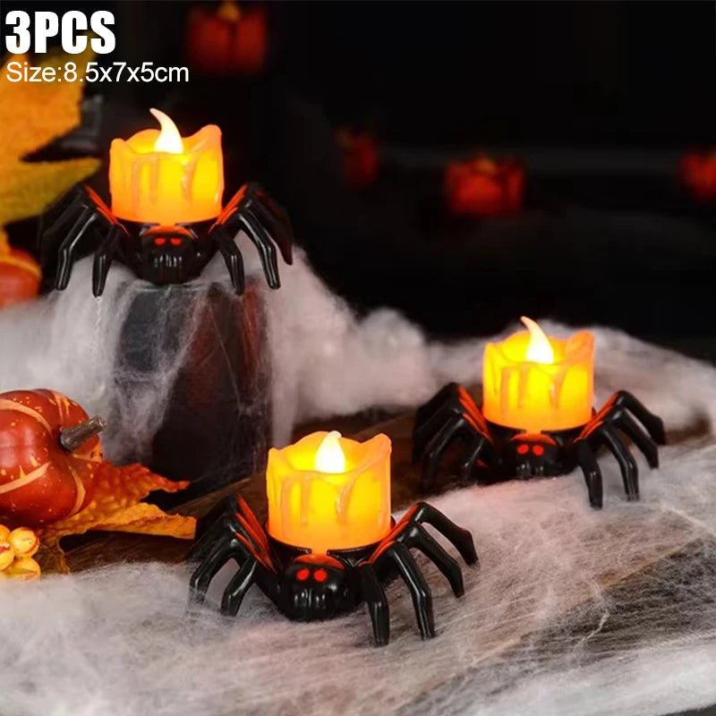 Halloween LED Glow Ghost Tree Light – Spooky Home Decor with Spider, Pumpkin, & Candle Lamp Elements - Toybase