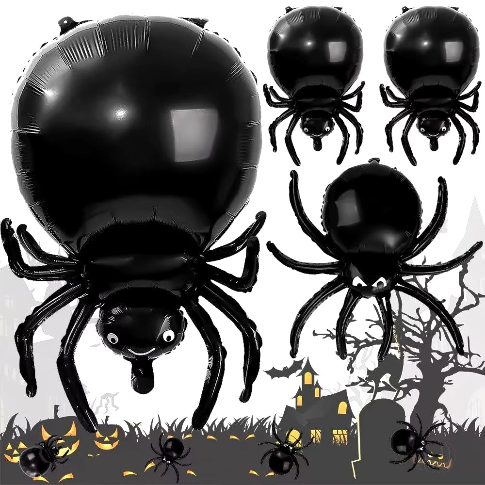 Halloween Spider Foil Balloons – Black Spider Horror Props for Party & Home Decor - Toybase