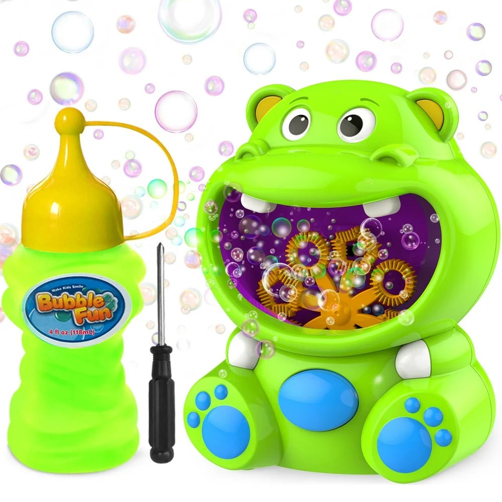 Happy Hippo Bubble Blower (500+ Bubbles per Minute) - The Toy Base