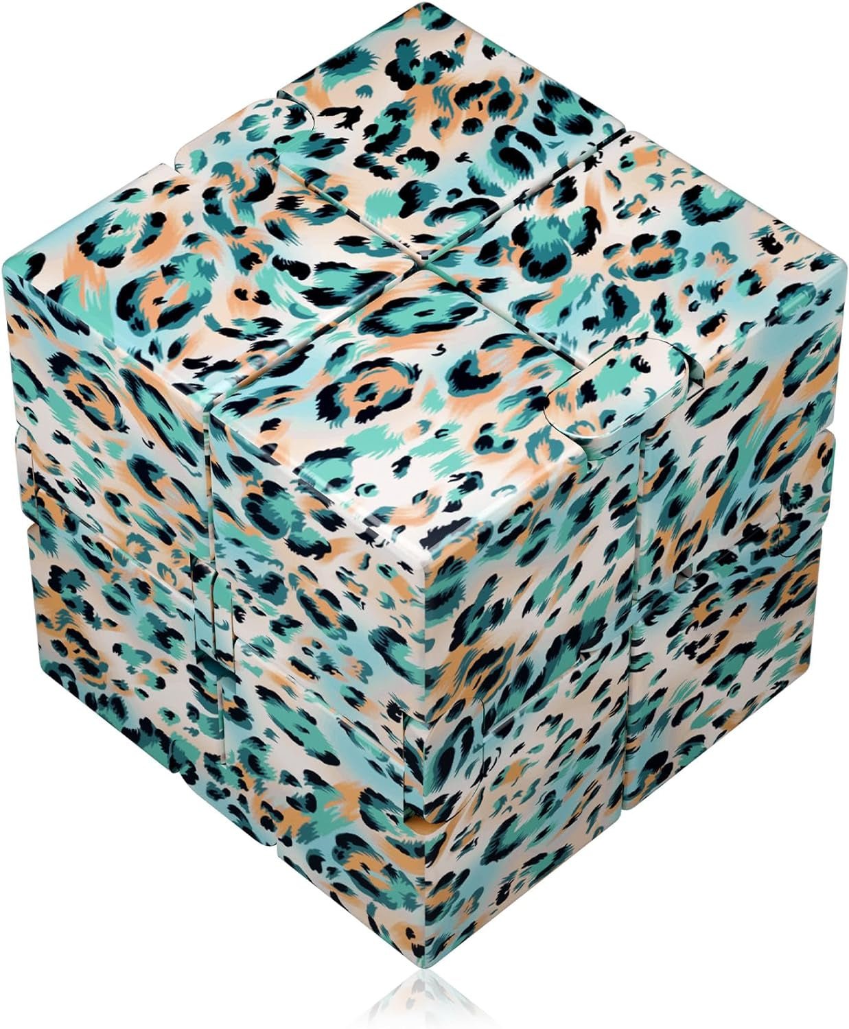 Infinity Cube Fidget Toy, Hand Killing Time Transform Cubes Magic Cubes for Kids and Adult (Leopard Print) - The Toy Base