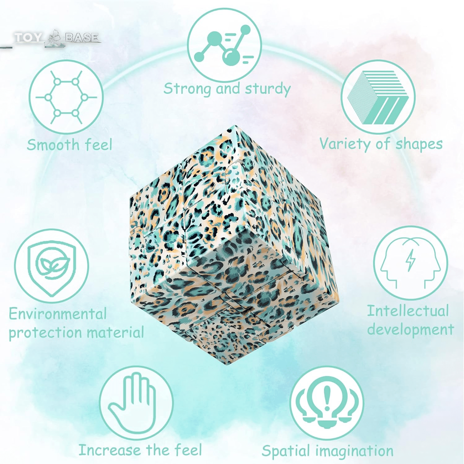 Infinity Cube Fidget Toy, Hand Killing Time Transform Cubes Magic Cubes for Kids and Adult (Leopard Print) - The Toy Base