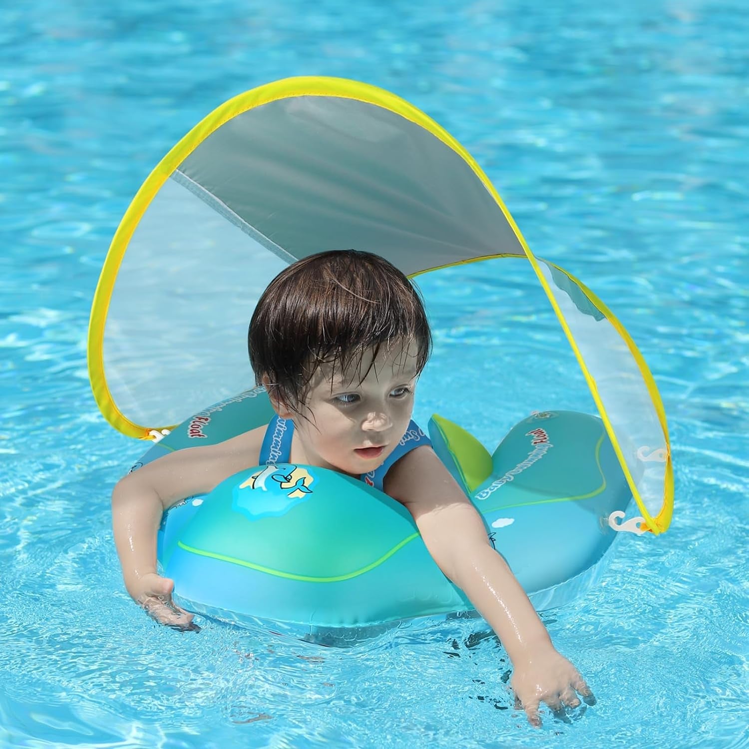 Inflatable Baby Swimming Floatie with Sun Canopy - The Toy Base