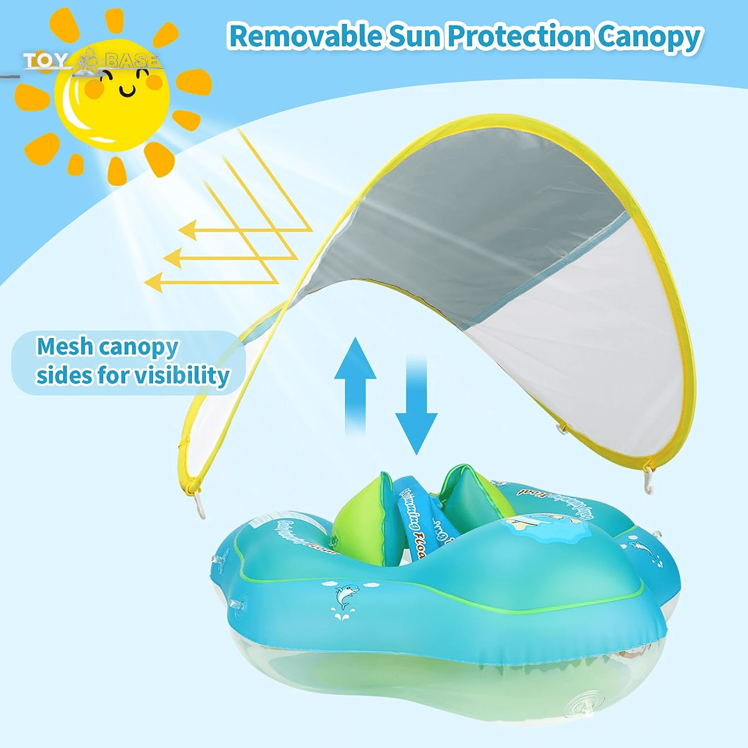 Inflatable Baby Swimming Floatie with Sun Canopy - The Toy Base