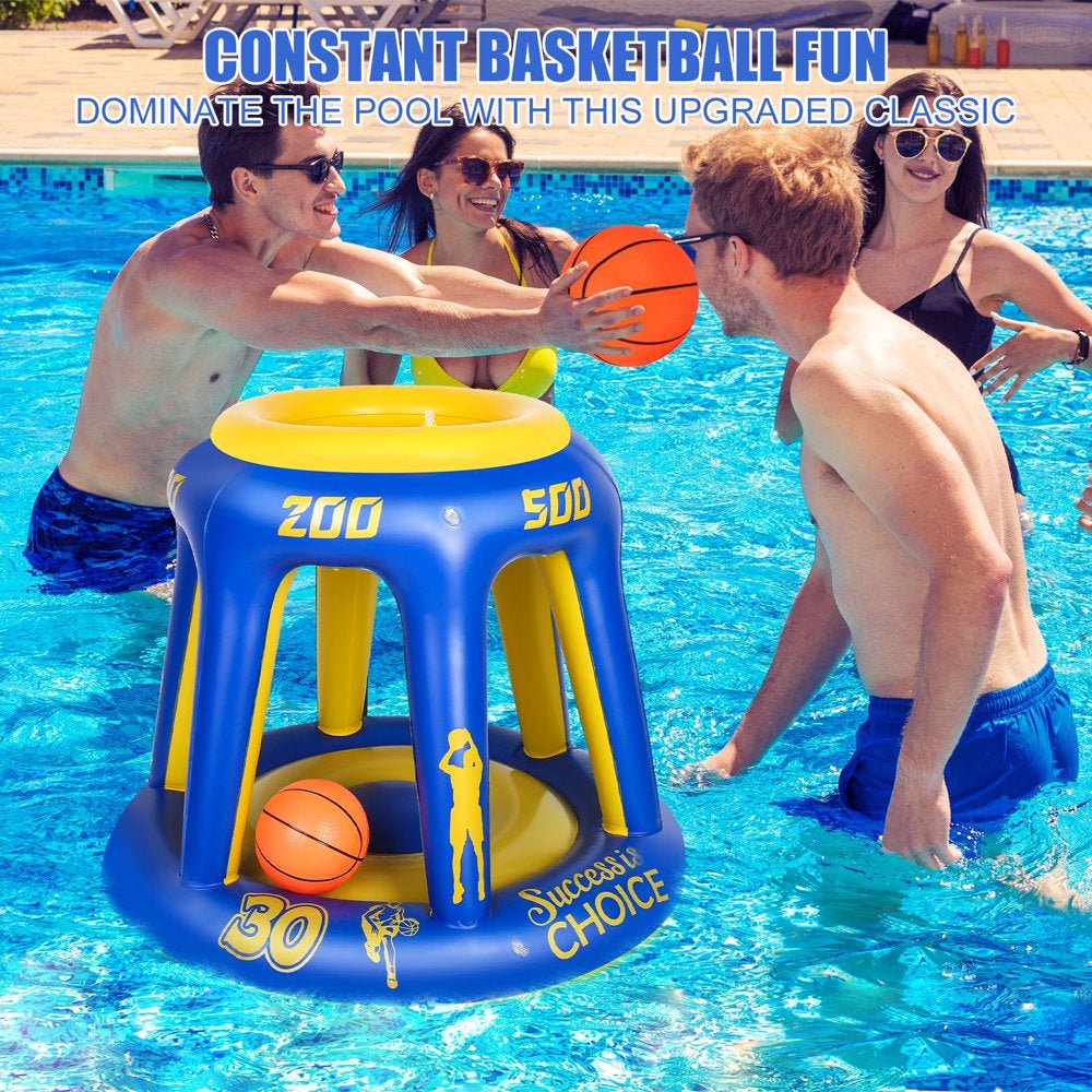 Inflatable Pool Basketball Hoop ( Includes 3 Balls & 1 Needles) - The Toy Base